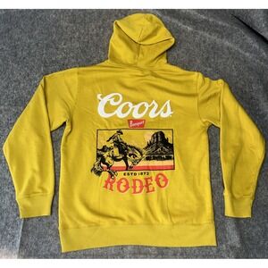 Coors Banquet Rodeo Two Sided Print Hoodie Cowboy Golden, CO Men's S -NWT-(1-13)